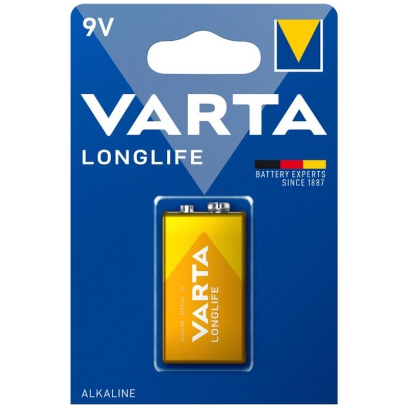 VARTA - LONGLIFE ALKALINE BATTERY 9V LR61 BLISTER*1 - Amore24