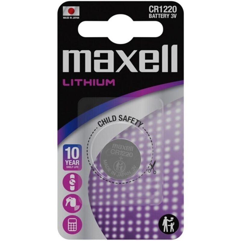 MAXELL - LITHIUM BUTTON BATTERY CR1220 3V BLISTER*1 - Amore24