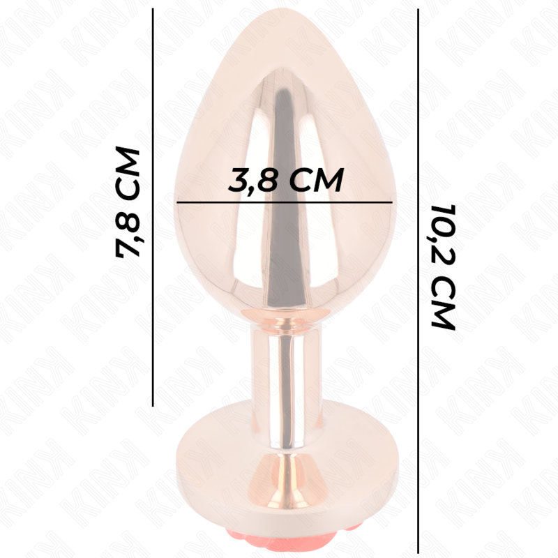 KINK - PINK GOLD ANAL PLUG WITH RED ROSE L - Amore24