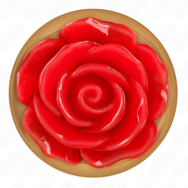 KINK - PINK GOLD ANAL PLUG WITH RED ROSE S - Amore24