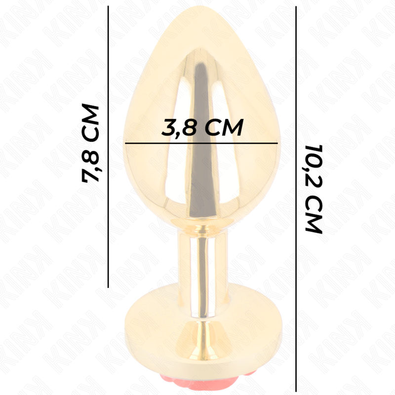 KINK -  PLUG ANAL GOLD ROSE RED SIZE L - Amore24
