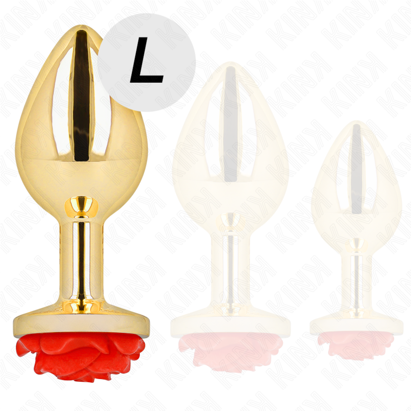 KINK -  PLUG ANAL GOLD ROSE RED SIZE L - Amore24