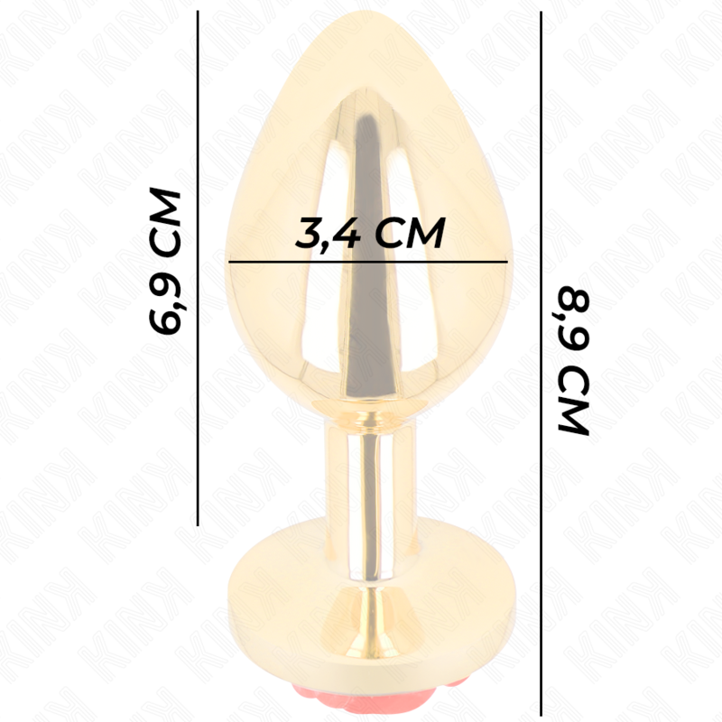 KINK -  PLUG ANAL GOLD ROSE RED SIZE M - Amore24