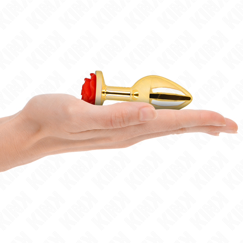 KINK -  PLUG ANAL GOLD ROSE RED SIZE M - Amore24