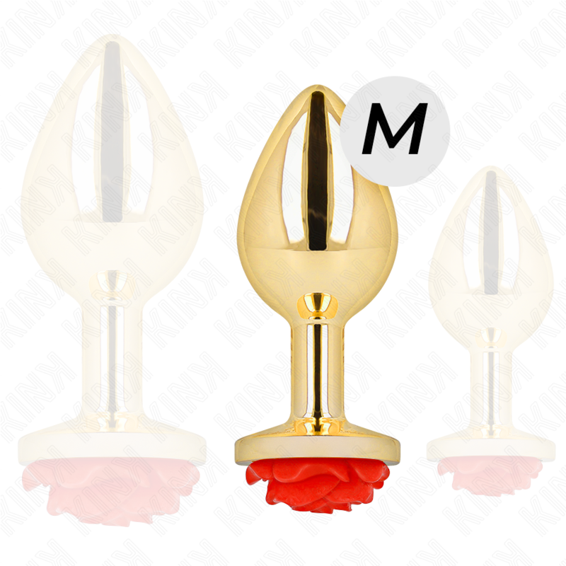KINK -  PLUG ANAL GOLD ROSE RED SIZE M - Amore24