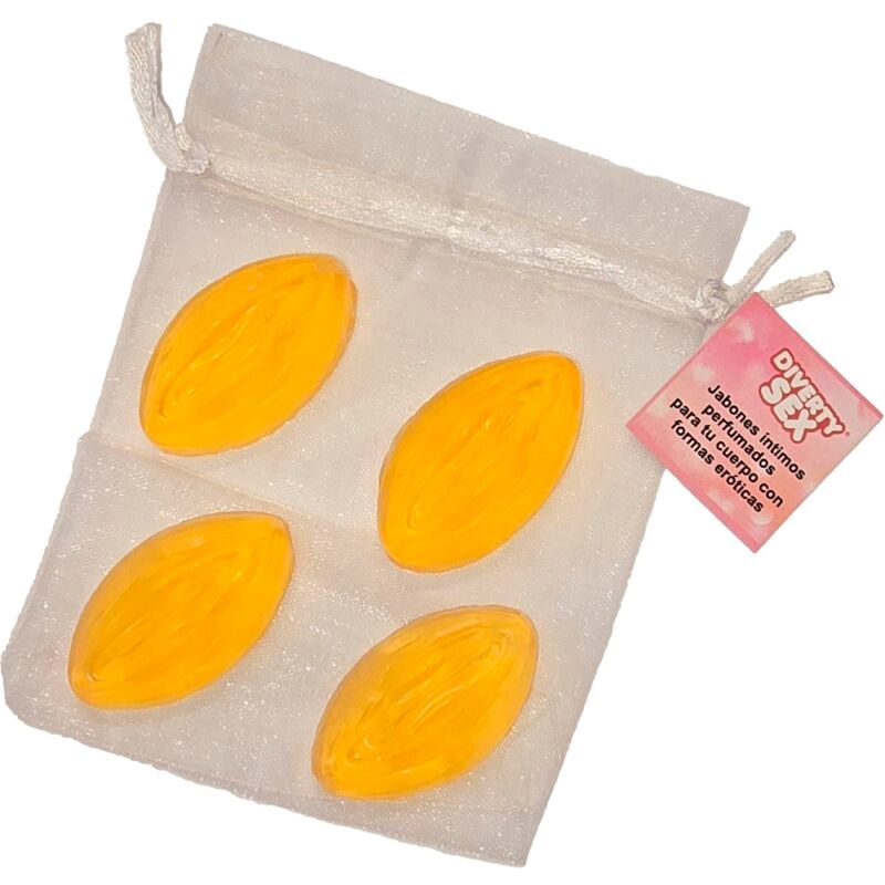 DIABLO PICANTE - 4 MINI VAGINA SHAPED SOAPS YELLOW - Amore24