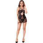 LIVCO CORSETTI FASHION - CIELO LC 20211 CHEMISE + THONG BLACK L/XL - Amore24
