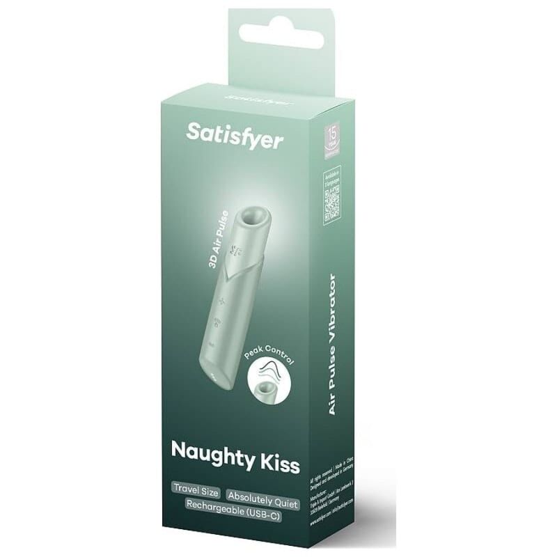 SATISFYER - NAUGHTY KISS WAVE CLITORIS STIMULATOR AQUAMARINE - Amore24