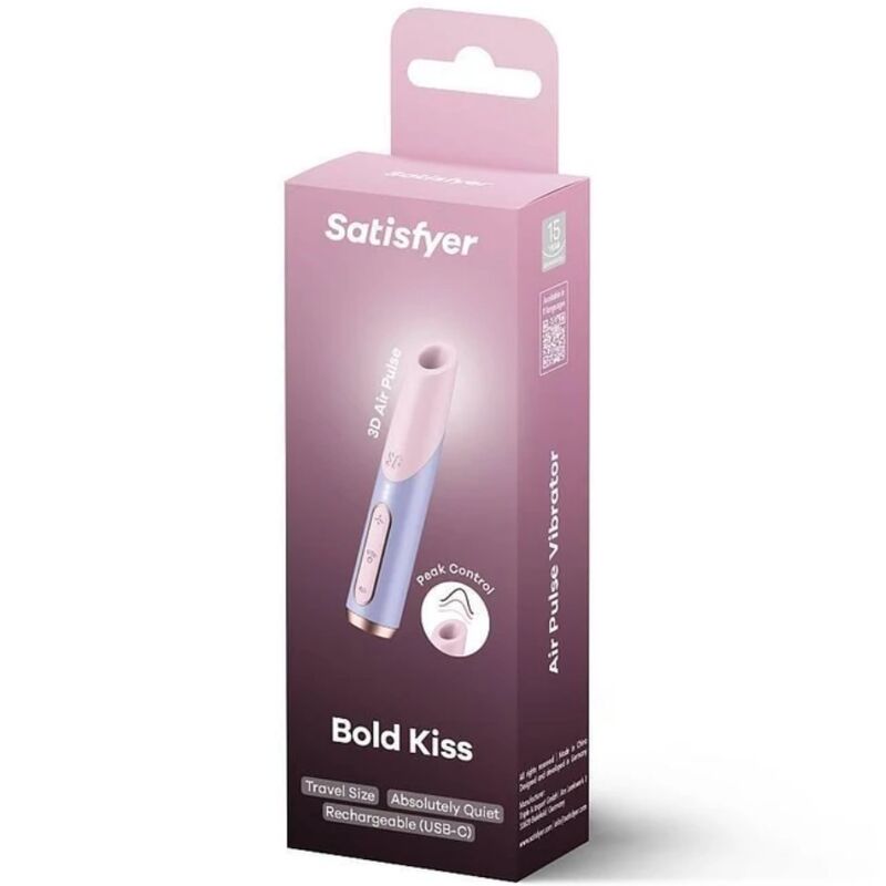 SATISFYER - BOLD KISS WAVE CLITORIS STIMULATOR PINK / VIOLET - Amore24