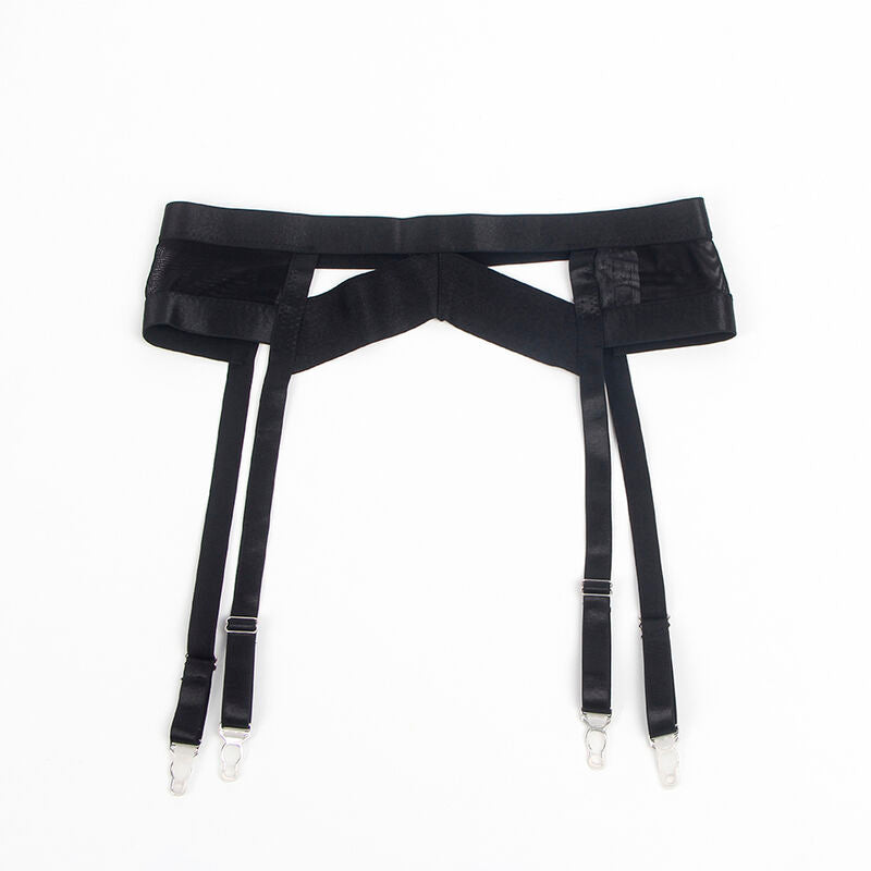 SUBBLIME - 955243 BLACK BONDAGE BRA WITH GARTER SET L/XL - Amore24