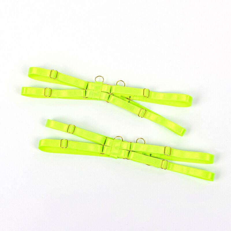 SUBBLIME - 955281 BRA SET WITH NECKLACE AND LEG DETAILS FLUORESCENT GREEN L/XL - Amore24