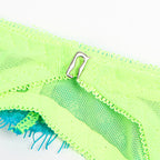 SUBBLIME - 955311 SET OF BRA WITH LACE AND GARTER LINES GREEN AND BLUE S/M - Amore24