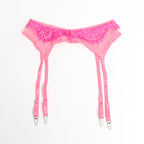 SUBBLIME - 955366 BRA SET WITH LACE AND GARTER LINES PINK AND PURPLE L/XL - Amore24