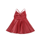 SUBBLIME - 955397 DRESS WITH BURGUNDY LEATHER STRAPS S/M - Amore24