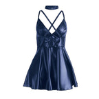 SUBBLIME - 955410 DRESS WITH BLUE LEATHER STRAPS S/M - Amore24