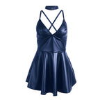 SUBBLIME - 955410 DRESS WITH BLUE LEATHER STRAPS S/M - Amore24