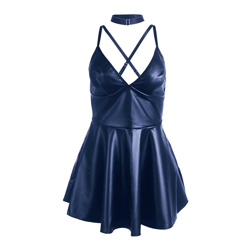 SUBBLIME - 955410 DRESS WITH BLUE LEATHER STRAPS S/M - Amore24