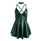 SUBBLIME - 955434 DRESS WITH GREEN LEATHER STRAPS S/M - Amore24
