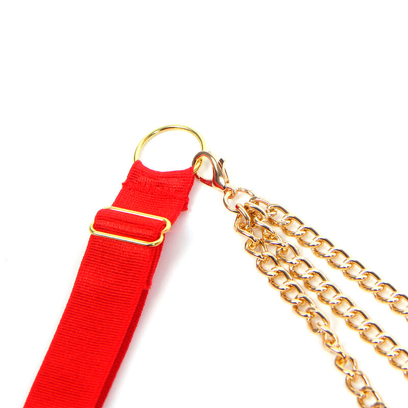 SUBBLIME - 955519 BRA SET WITH CHAINS AND MESH HEART RED S/M - Amore24