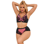 SUBBLIME - 955588 PINK PATENT LEATHER MESH ZIPPER BRA SET L/XL - Amore24