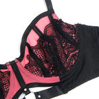 SUBBLIME - 955588 PINK PATENT LEATHER MESH ZIPPER BRA SET L/XL - Amore24
