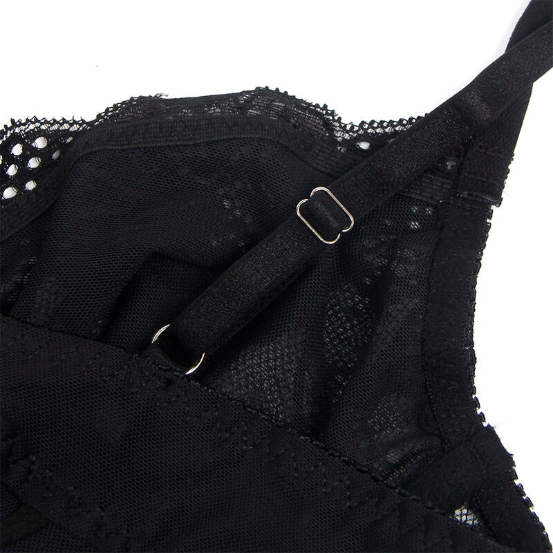 SUBBLIME - 955625 LACE BODYSUIT WITH BOTTOM CLOSURE BLACK L/XL - Amore24