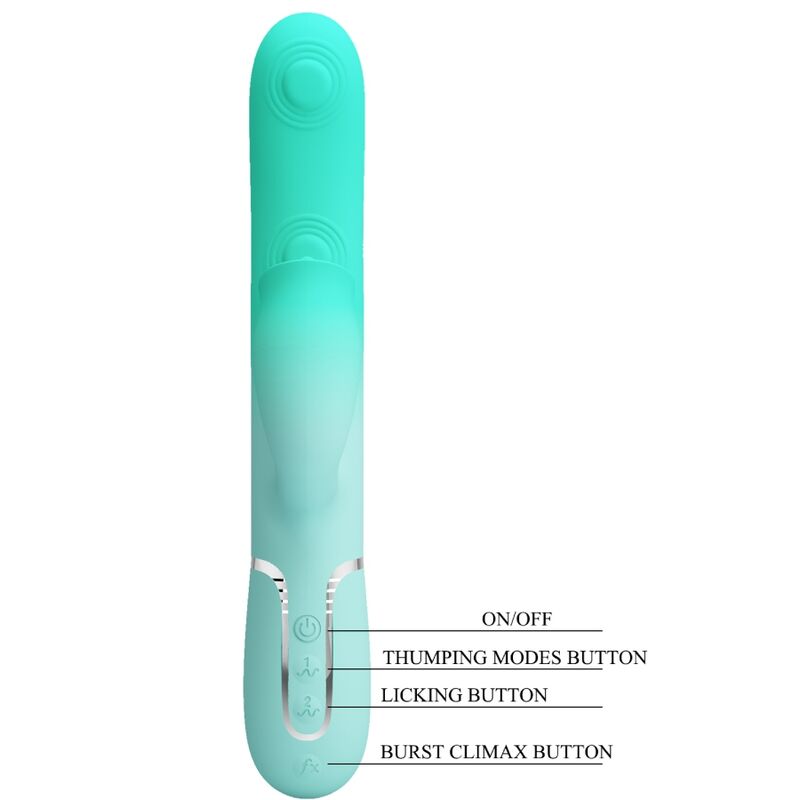 PRETTY LOVE - GIGI MULTIFUNCTION RABBIT VIBRATOR AQUA GREEN - Amore24
