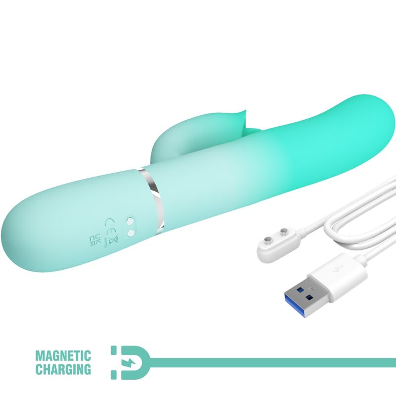 PRETTY LOVE - GIGI MULTIFUNCTION RABBIT VIBRATOR AQUA GREEN - Amore24