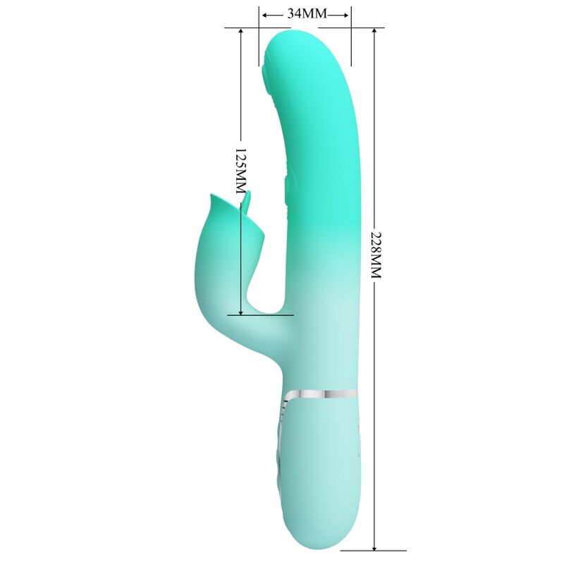 PRETTY LOVE - GIGI MULTIFUNCTION RABBIT VIBRATOR AQUA GREEN - Amore24