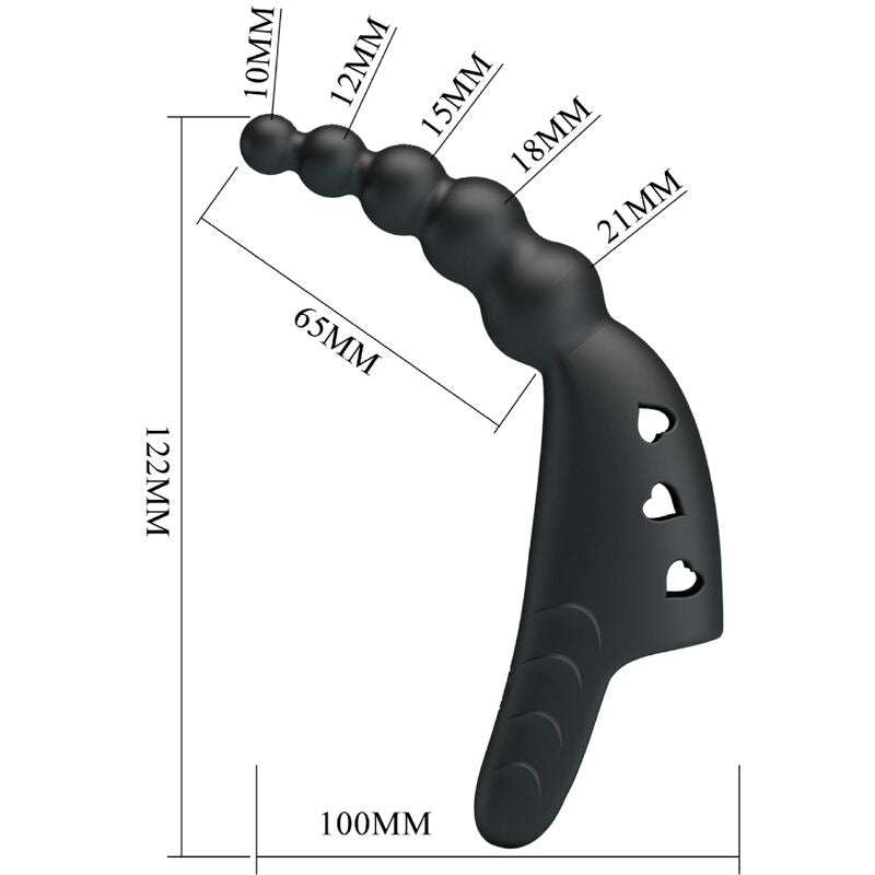 PRETTY LOVE - JORDIN FINGER VIBRATOR 10 VIBRATIONS BLACK - Amore24