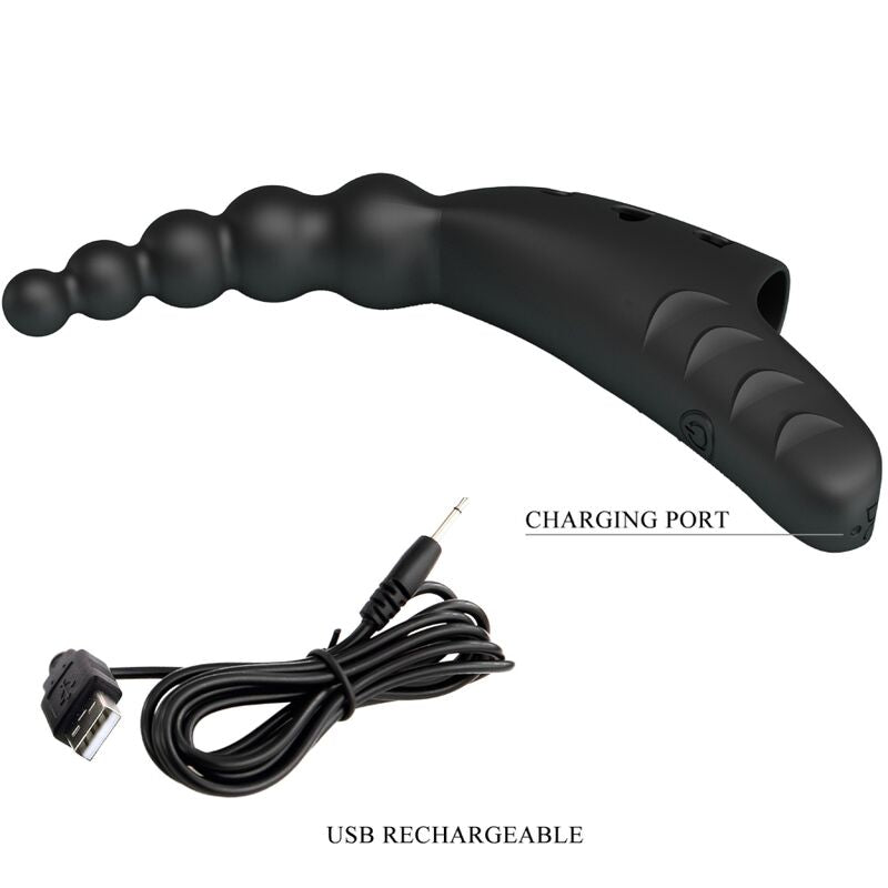 PRETTY LOVE - JORDIN FINGER VIBRATOR 10 VIBRATIONS BLACK - Amore24