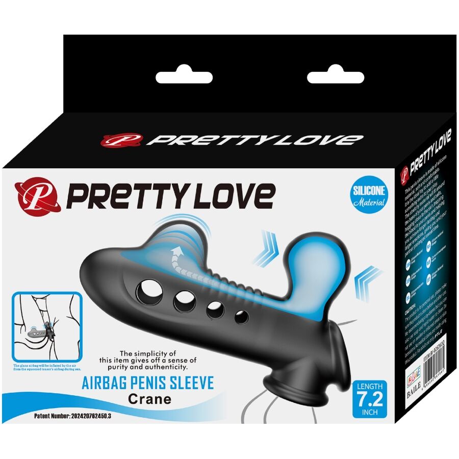 PRETTY LOVE - CRANE PENIS SLEEVE WITH AIRBAG BLACK - Amore24