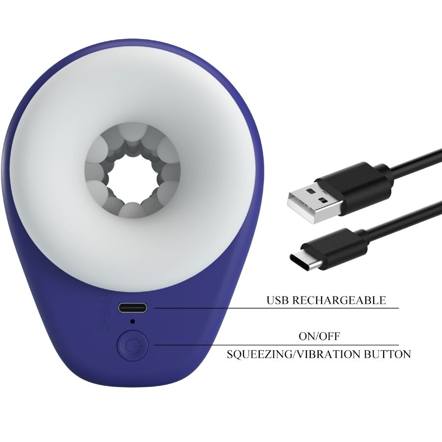 PRETTY LOVE - DJ LADY MALE MASTURBATOR WITH VIBRATION 5 SETTINGS PURPLE - Amore24