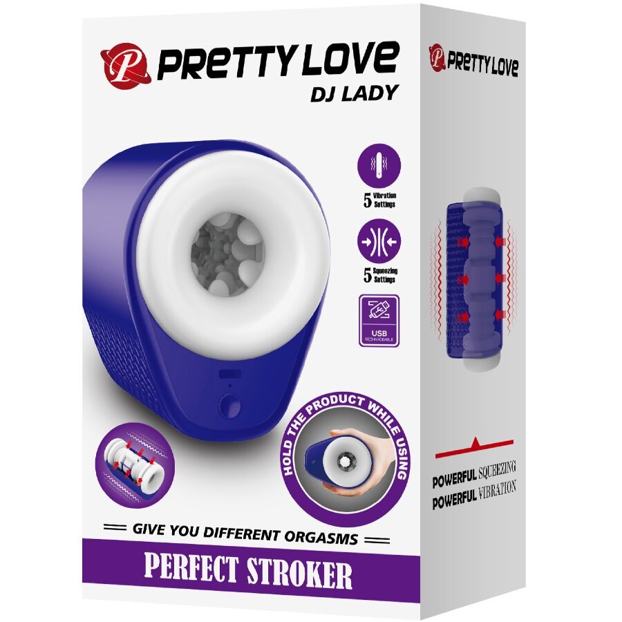 PRETTY LOVE - DJ LADY MALE MASTURBATOR WITH VIBRATION 5 SETTINGS PURPLE - Amore24