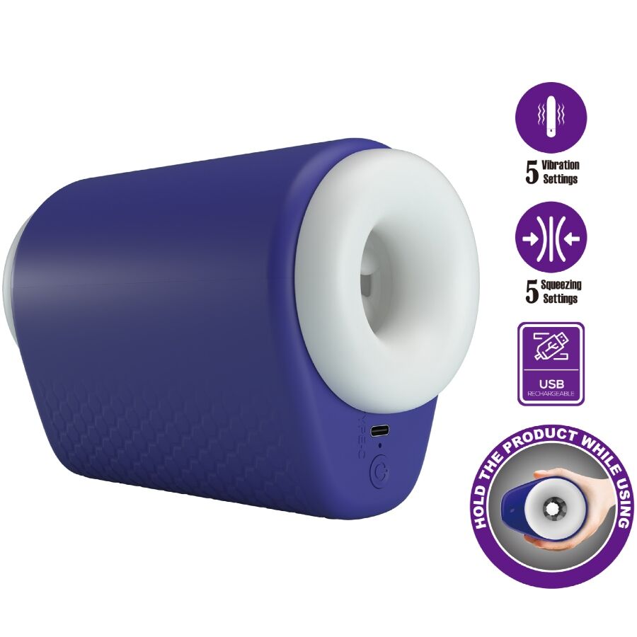 PRETTY LOVE - DJ LADY MALE MASTURBATOR WITH VIBRATION 5 SETTINGS PURPLE - Amore24