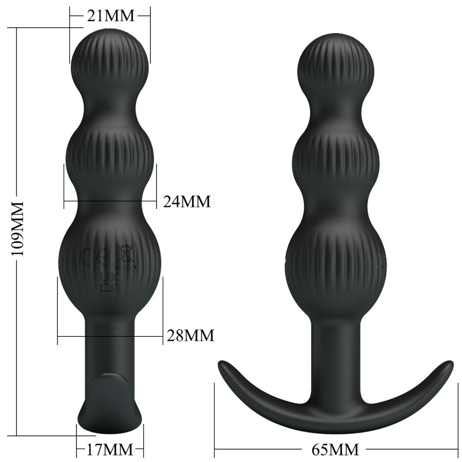PRETTY LOVE - SIDNEY ANAL VIBRATOR 10 VIBRATIONS BLACK - Amore24