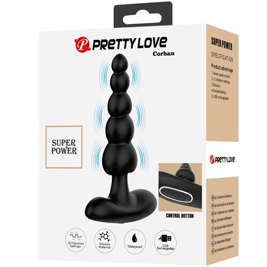 PRETTY LOVE - SIDNEY ANAL VIBRATOR 10 VIBRATIONS BLACK - Amore24