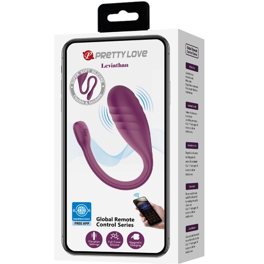 PRETTY LOVE - LEVIATHAN APP CONTROLLED VIBRATOR PURPLE - Amore24