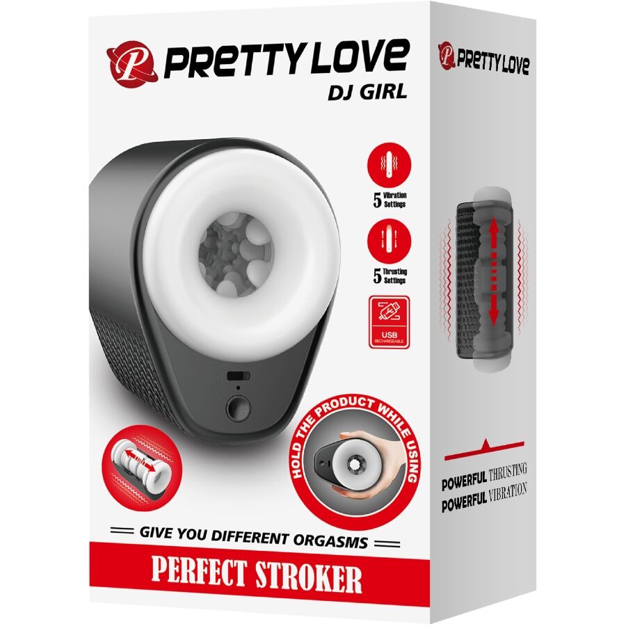 PRETTY LOVE - DJ GIRL MALE MASTURBATOR WITH VIBRATION 5 SETTINGS NEGRO - Amore24