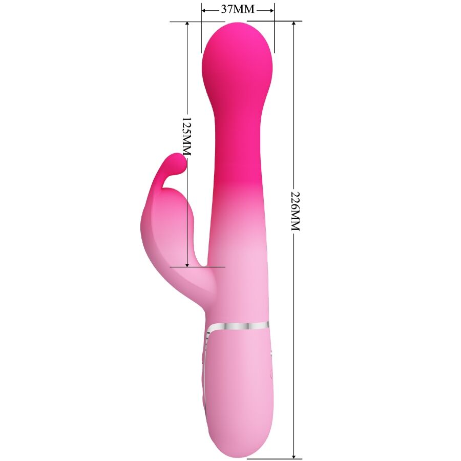 PRETTY LOVE - DEJON 3 IN 1 MULTIFUNCTION RABBIT VIBRATOR PINK - Amore24