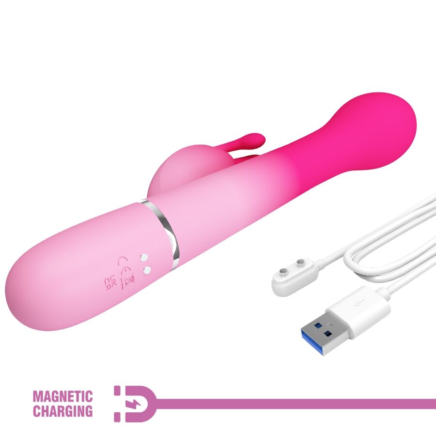 PRETTY LOVE - DEJON 3 IN 1 MULTIFUNCTION RABBIT VIBRATOR PINK - Amore24