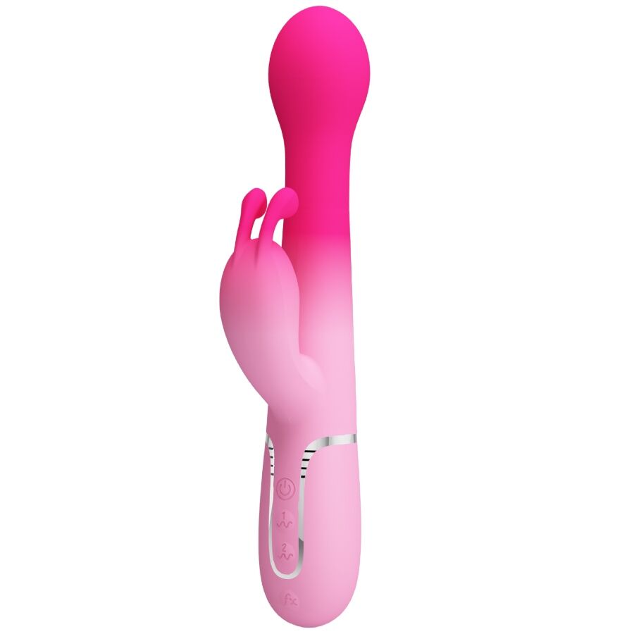 PRETTY LOVE - DEJON 3 IN 1 MULTIFUNCTION RABBIT VIBRATOR PINK - Amore24