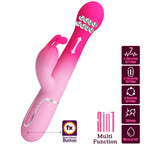 PRETTY LOVE - DEJON 3 IN 1 MULTIFUNCTION RABBIT VIBRATOR PINK - Amore24