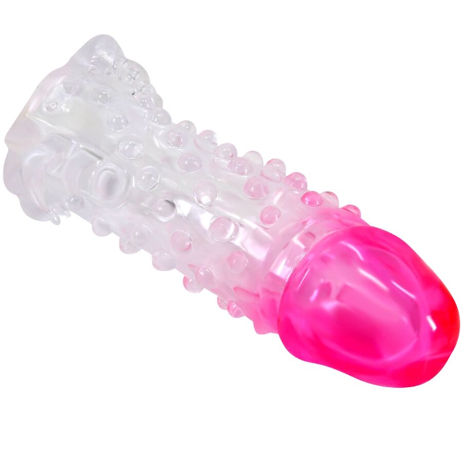 PRETTY LOVE - WILFORD REALISTIC ENLARGEMENT SHEATH WITH EMBOSSED PENIS PINK - Amore24