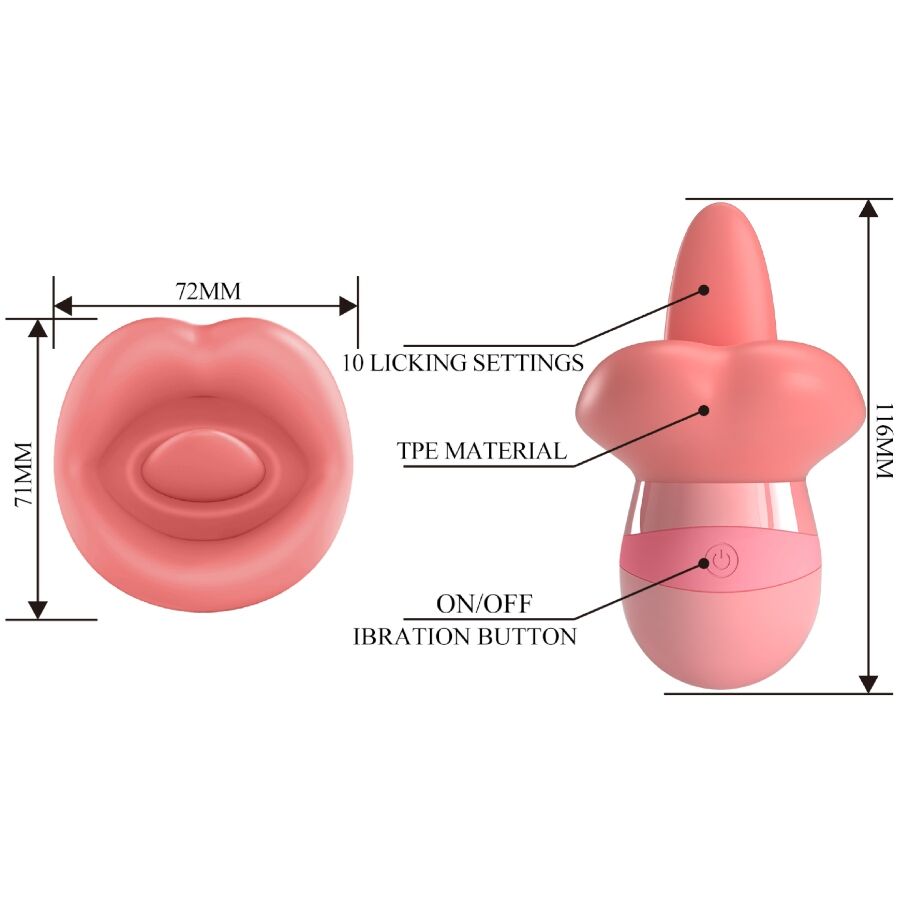 PRETTY LOVE - KYLEE TONGUE CLITORIS STIMULATOR 10 VIBRATIONS NUDE PINK - Amore24
