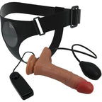 PRETTY LOVE - UNIVERSAL HARNESS BRIEFS WITH VIBRATING AND SQUIRTING DILDO 15.5 CM MULATO - Amore24