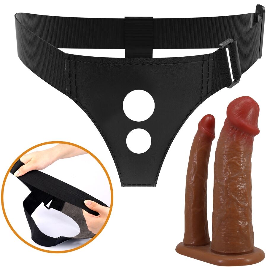 PRETTY LOVE - KEAVEN HARNESS BRIEFS UNIVERSAL & COMFORTABLE DOUBLE DILDO - Amore24