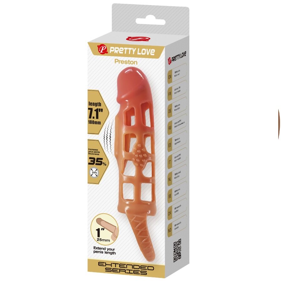 PRETTY LOVE - PRESTON VIBRATING PENIS SLEEVE 18 CM - Amore24