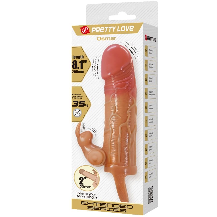 PRETTY LOVE - OSMAR PENIS SLEEVE + VIBRATING CLITORIS STIMULATOR - Amore24