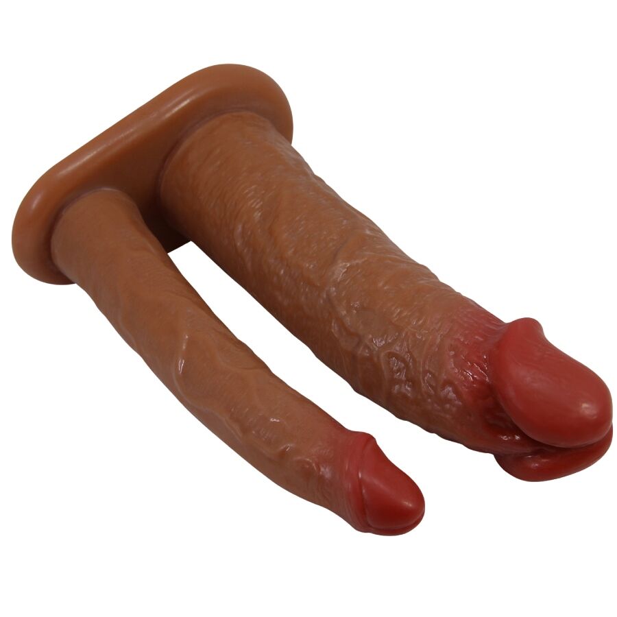 PRETTY LOVE - YAIRON DOUBLE PENIS SLEEVE WITH 4 CM EXTENSION MULATTO - Amore24
